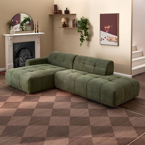 Quinn 4 Seater Upholstered Sofa with Open-End Chaise