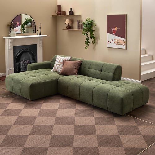 Quinn 4 Seater Upholstered Sofa with Open-End Chaise