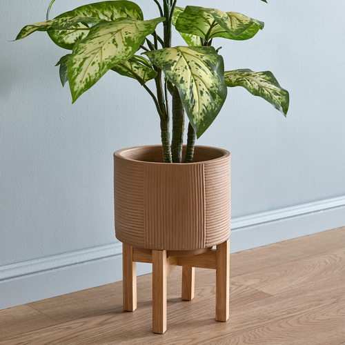 Flores Ceramic Planter with Stand