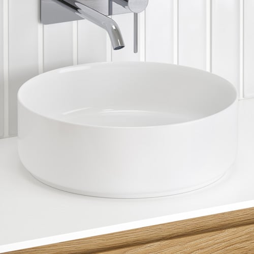 Sabina 355mm White Round Ceramic Above Counter Basin