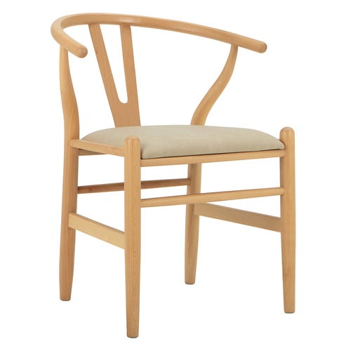 Hans Wegner Wishbone Replica Upholstered Dining Chairs