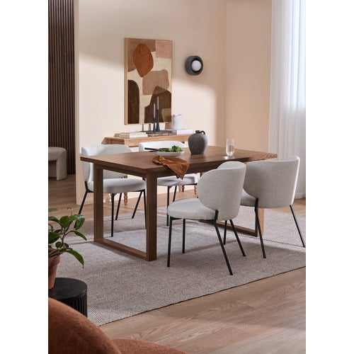 Oak Ski-Leg Dining Table