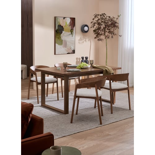 Mattia Curved Back Solid Beech Wood Dining Chair