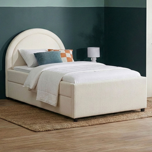 Archie Chenille Single Bed with Trundle
