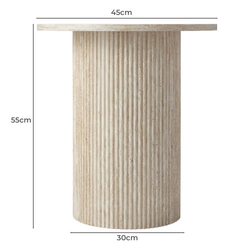 Tilly Travertine-Look Side Table