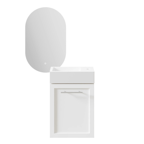 Dunes 400mm White Vanity & LED Mirror Package