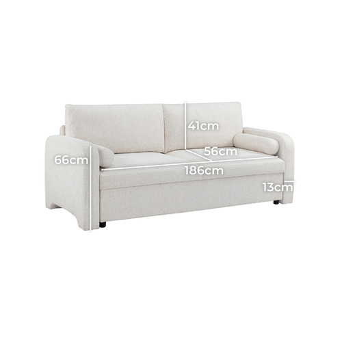 Frida 3 Seater Chenille Sofa with Storage
