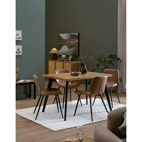 Tan Soren Faux Leather Dining Chairs