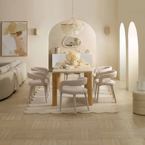 Ronan Travertine Stone Dining Table