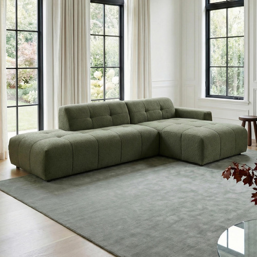 Quinn 4 Seater Upholstered Sofa with Open-End Chaise