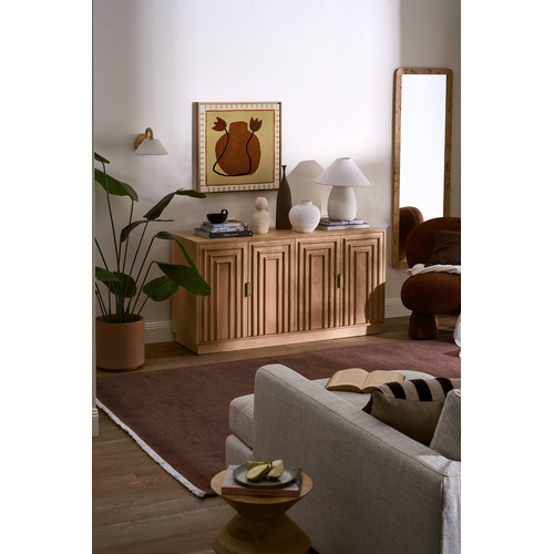 Meira Mango Wood 4 Door Sideboard Buffet