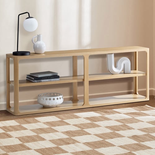 Sally 3 Tier Oak Wood Console Table