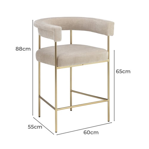 65cm Tamara Chenille Bar Stools