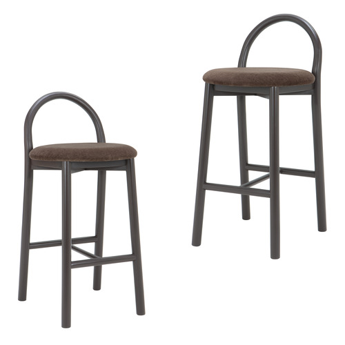 65.5cm Lottie Arched Solid Beech Wood Bar Stool