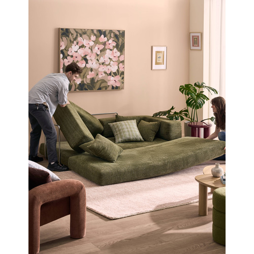 Jemima 3 Seater Queen Boucle Sofa Bed