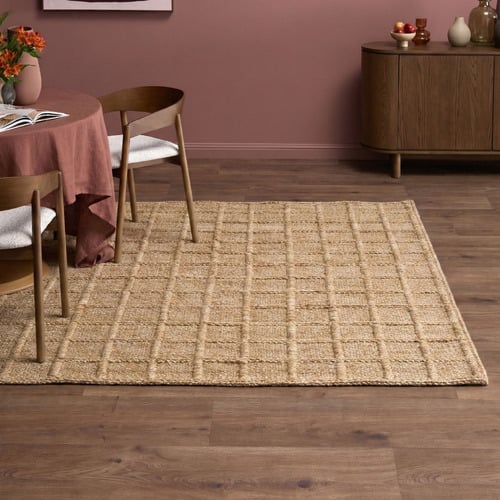 Gabi Grid Hand-Woven Jute Rug
