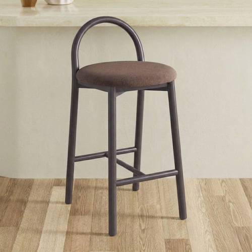 65.5cm Lottie Arched Solid Beech Wood Bar Stool