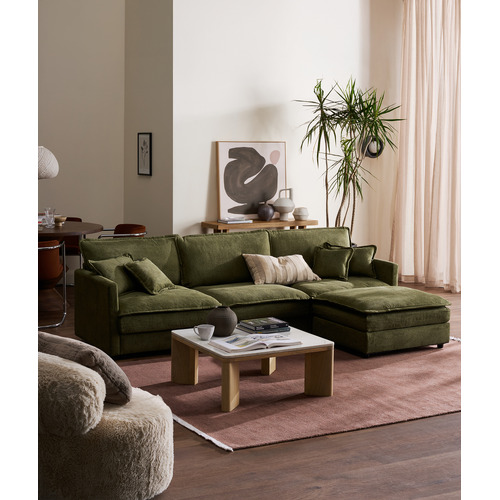 Coco 4 Seater Upholstered Modular Sofa & Ottoman Set