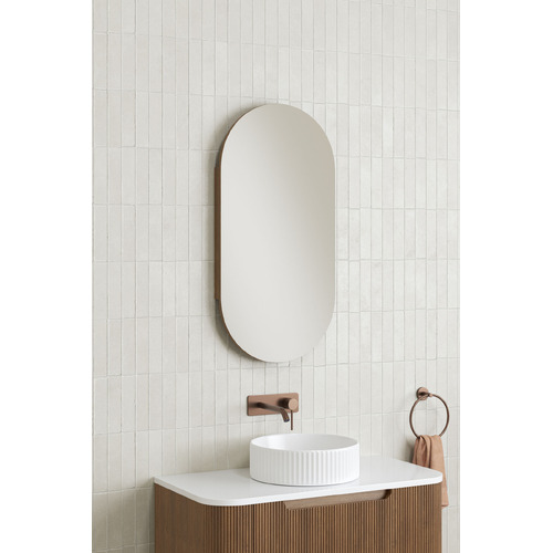Mecca 450mm Pill Mirrored Shaving Cabinet
