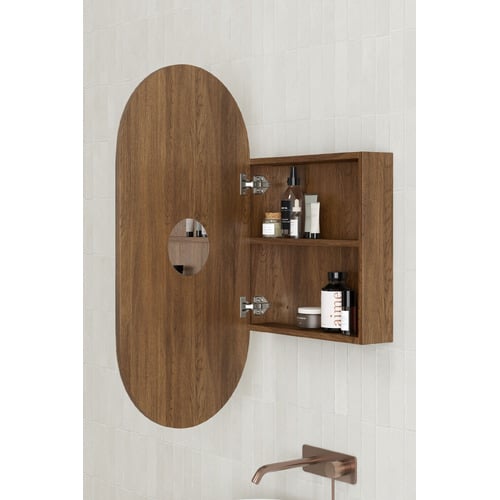 Mecca 450mm Pill Mirrored Shaving Cabinet