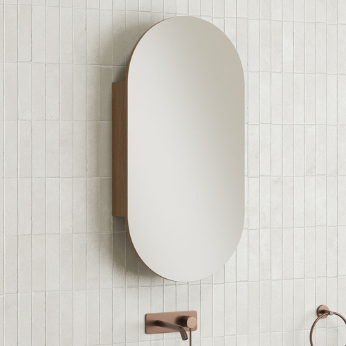 Mecca 450mm Pill Mirrored Shaving Cabinet