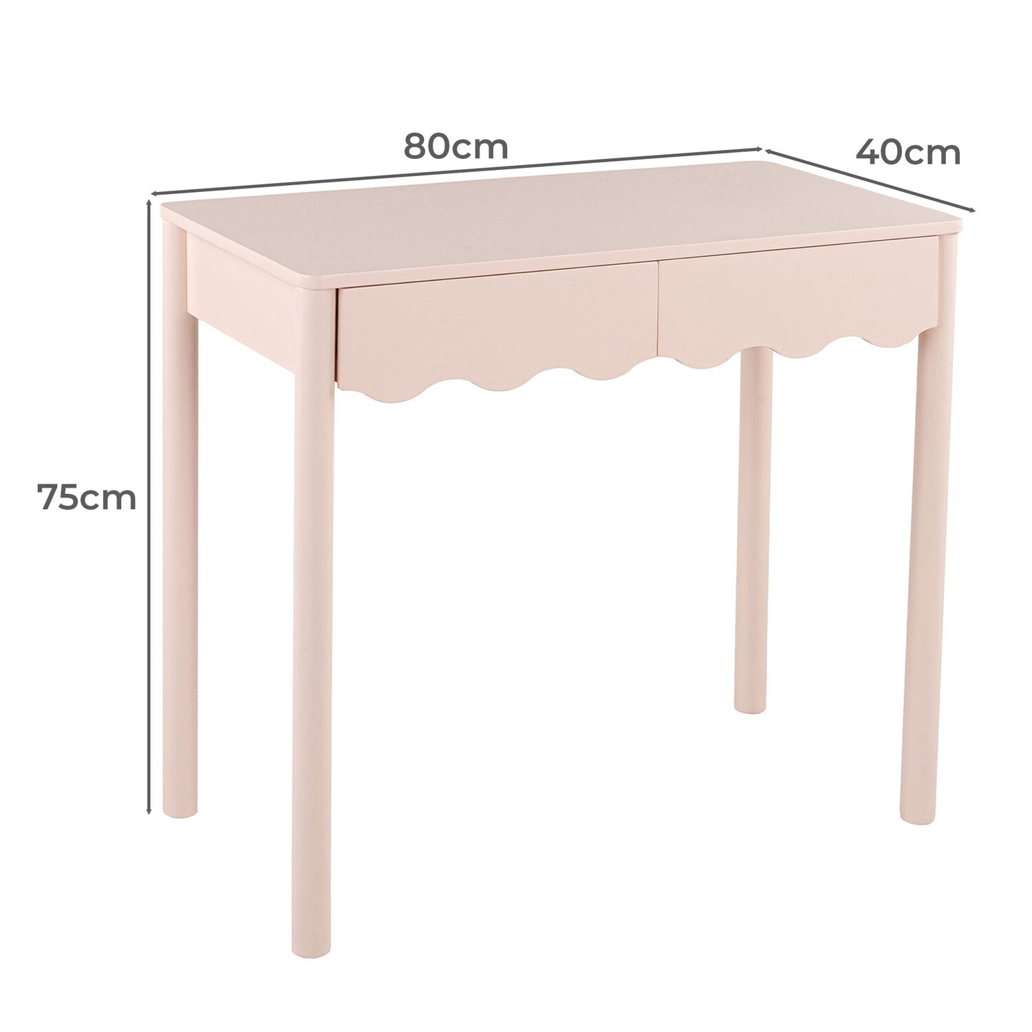 Kids&rsquo; Wavy 2 Drawer Desk