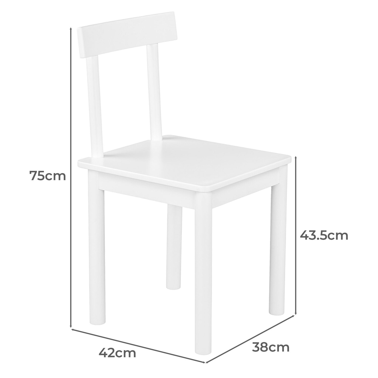 Kids&rsquo; White Rigby Chair