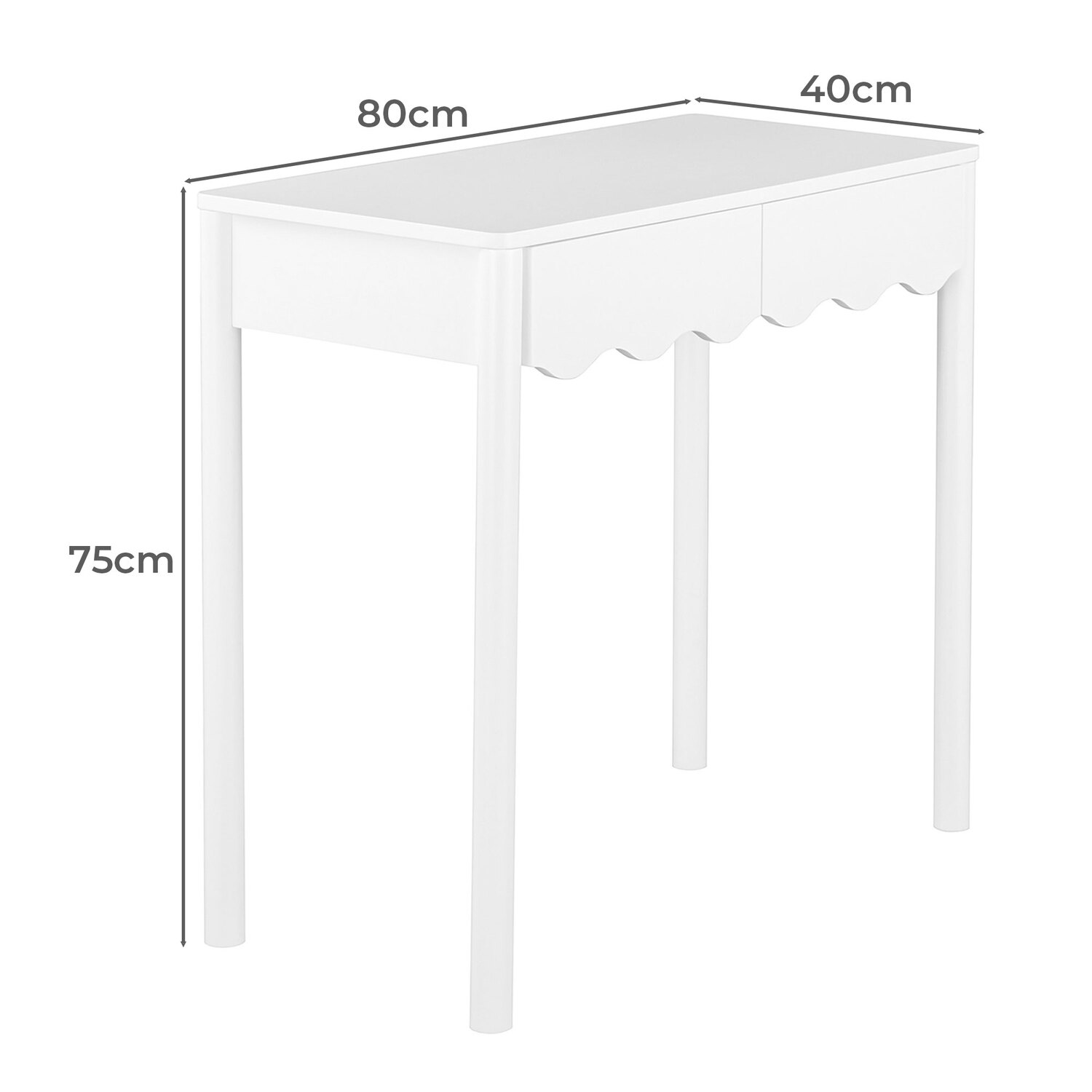Kids&rsquo; Wavy 2 Drawer Desk