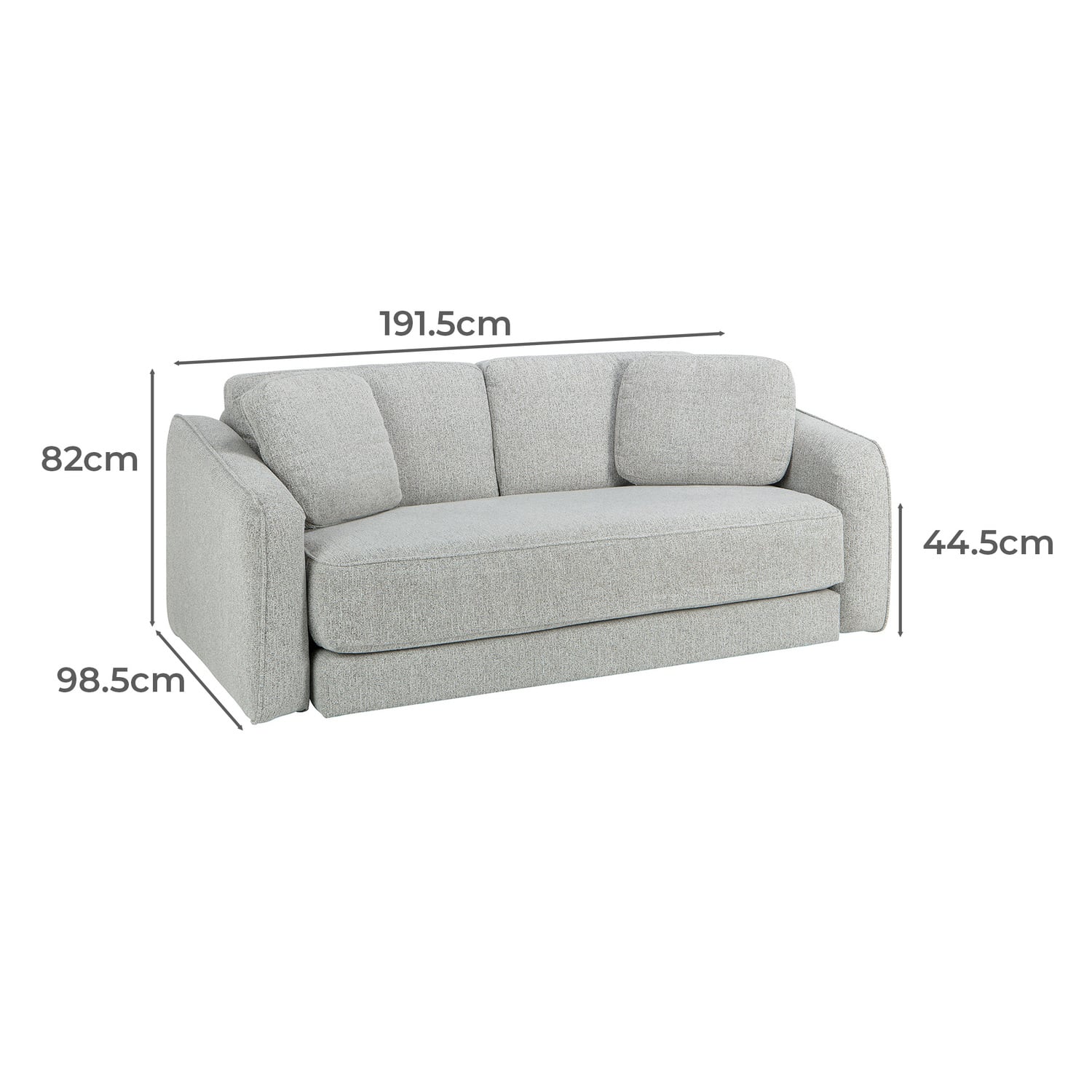 Nani 3 Seater Queen Upholstered Sofa Bed