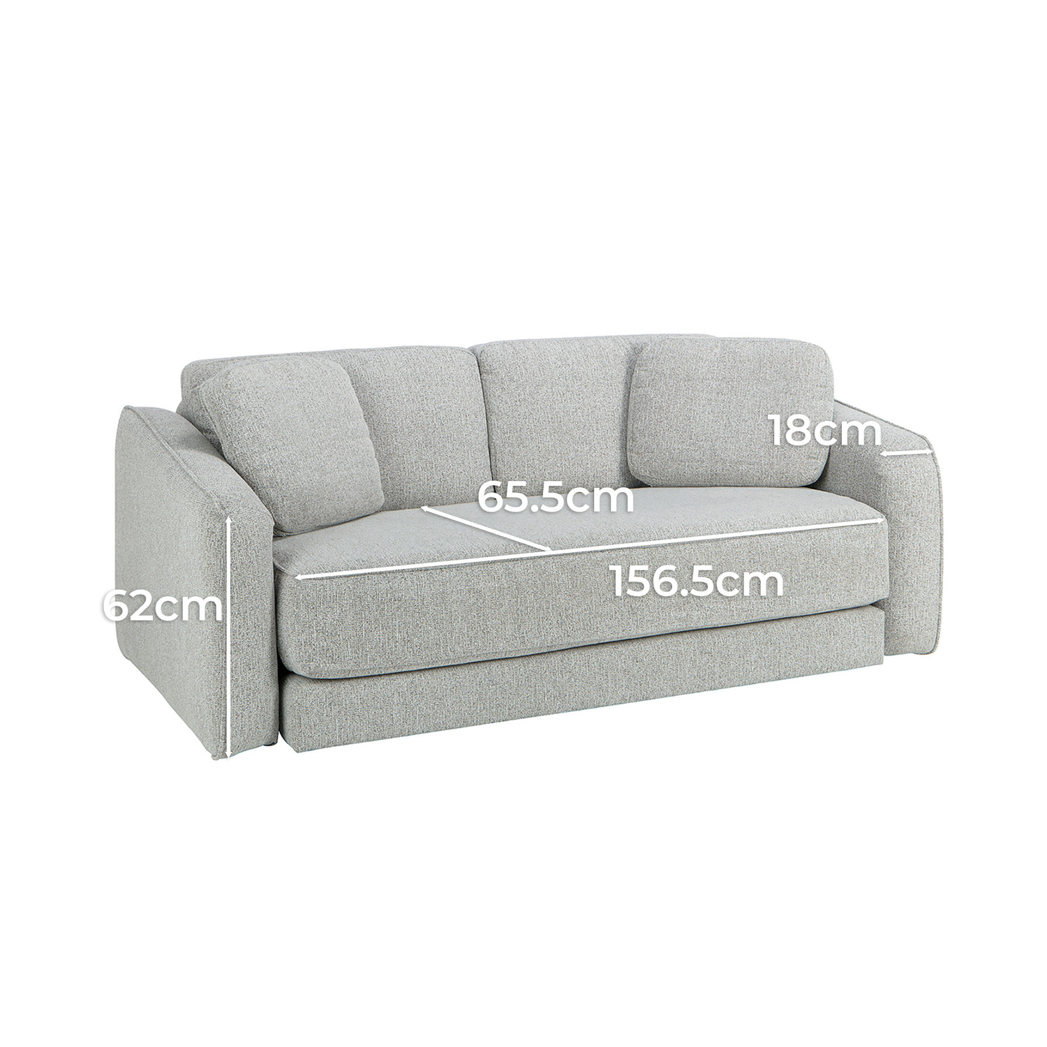 Nani 3 Seater Queen Upholstered Sofa Bed