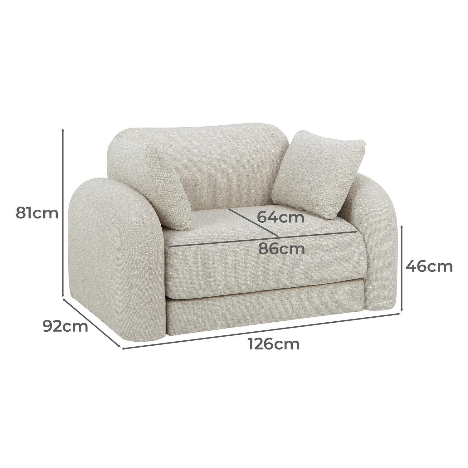 Georgia 1.5 Seater Single Boucle Sofa Bed