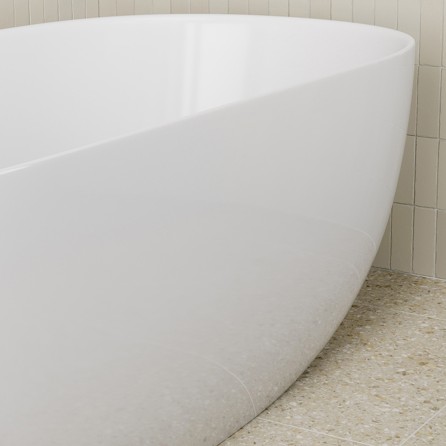 Avalon 1700mm Gloss White Curve Acrylic Freestanding Bath