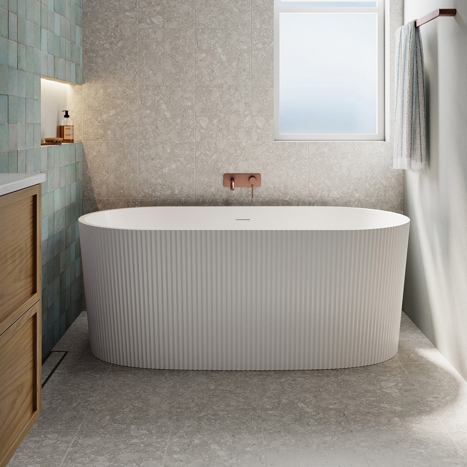 Avalon 1500mm Fulted Acrylic Freestanding Bath