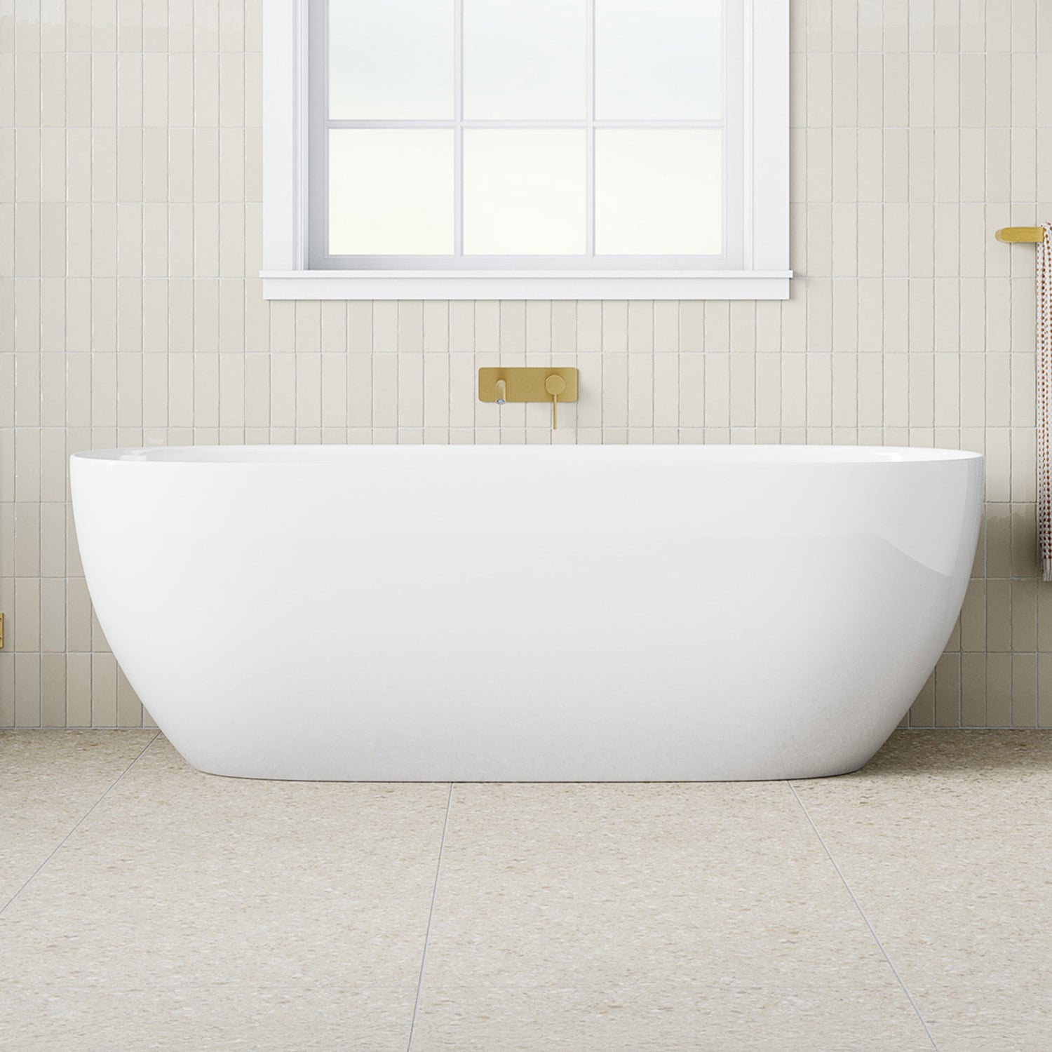Avalon 1700mm Gloss White Curve Acrylic Freestanding Bath
