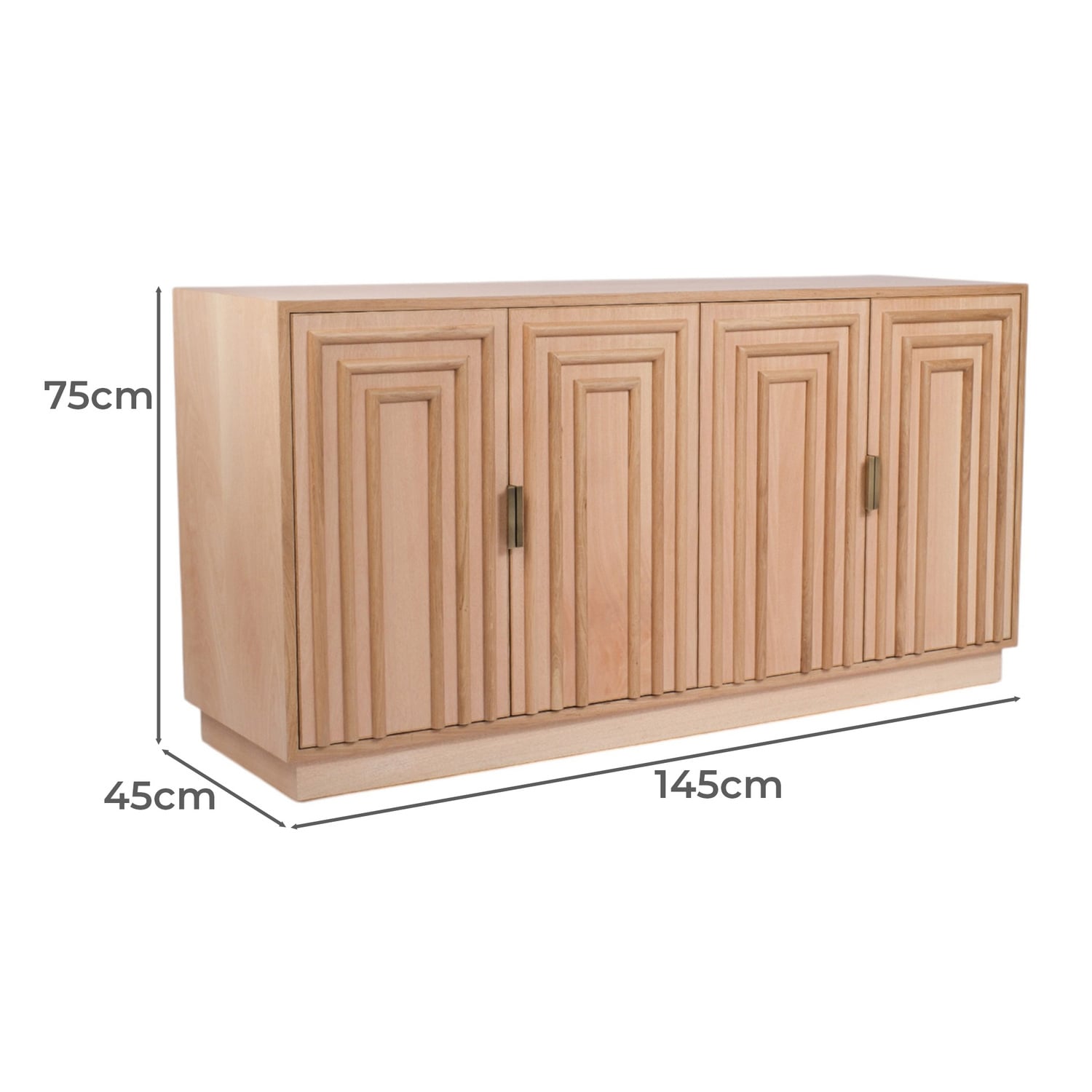 Meira Mango Wood 4 Door Sideboard Buffet