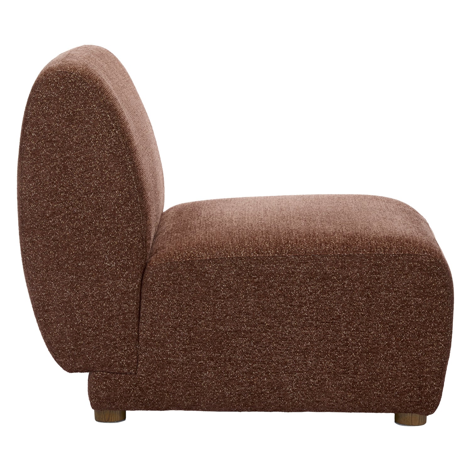 Crescent Chenille Armless Chair