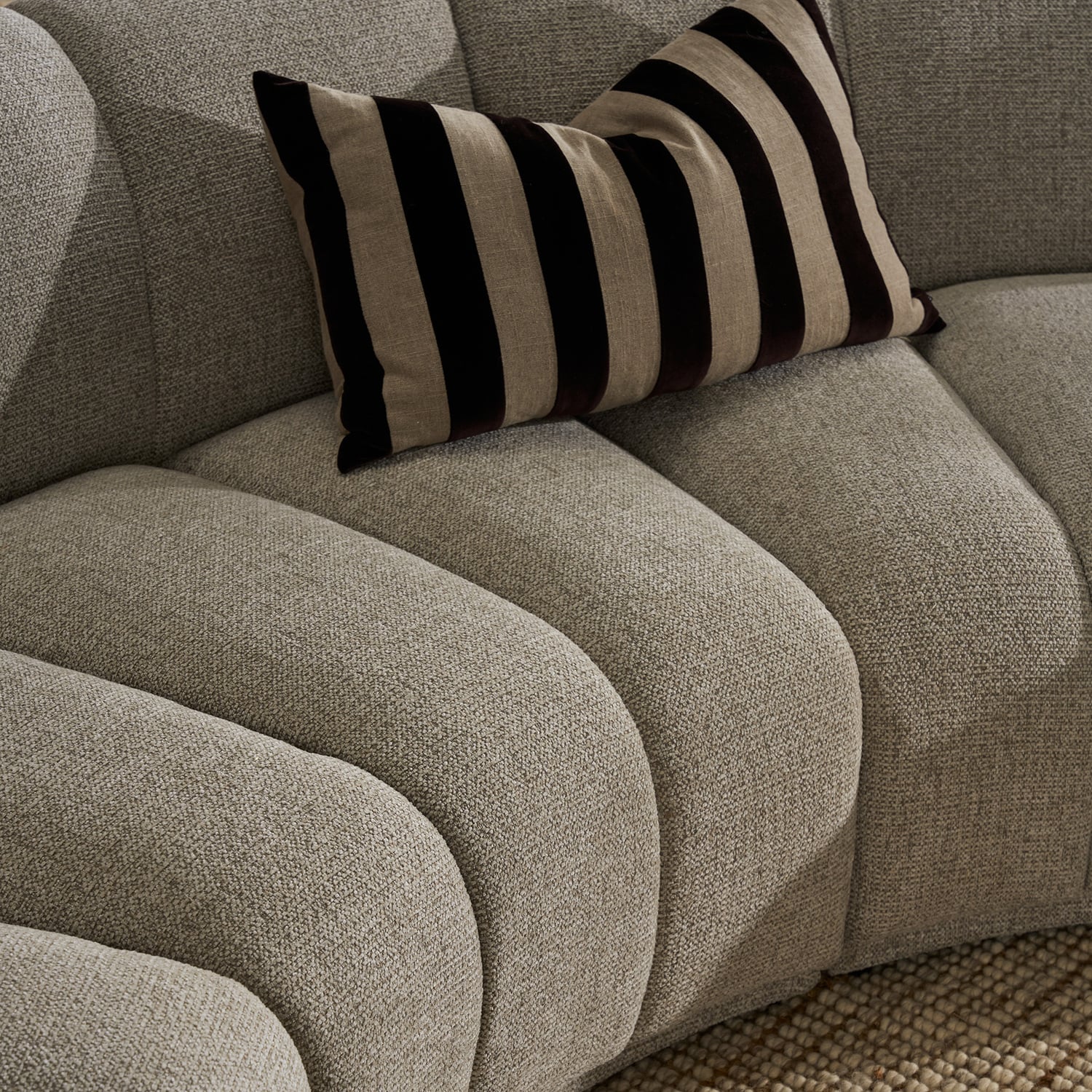 Arco Curved 3 Seater Chenille Modular Sofa