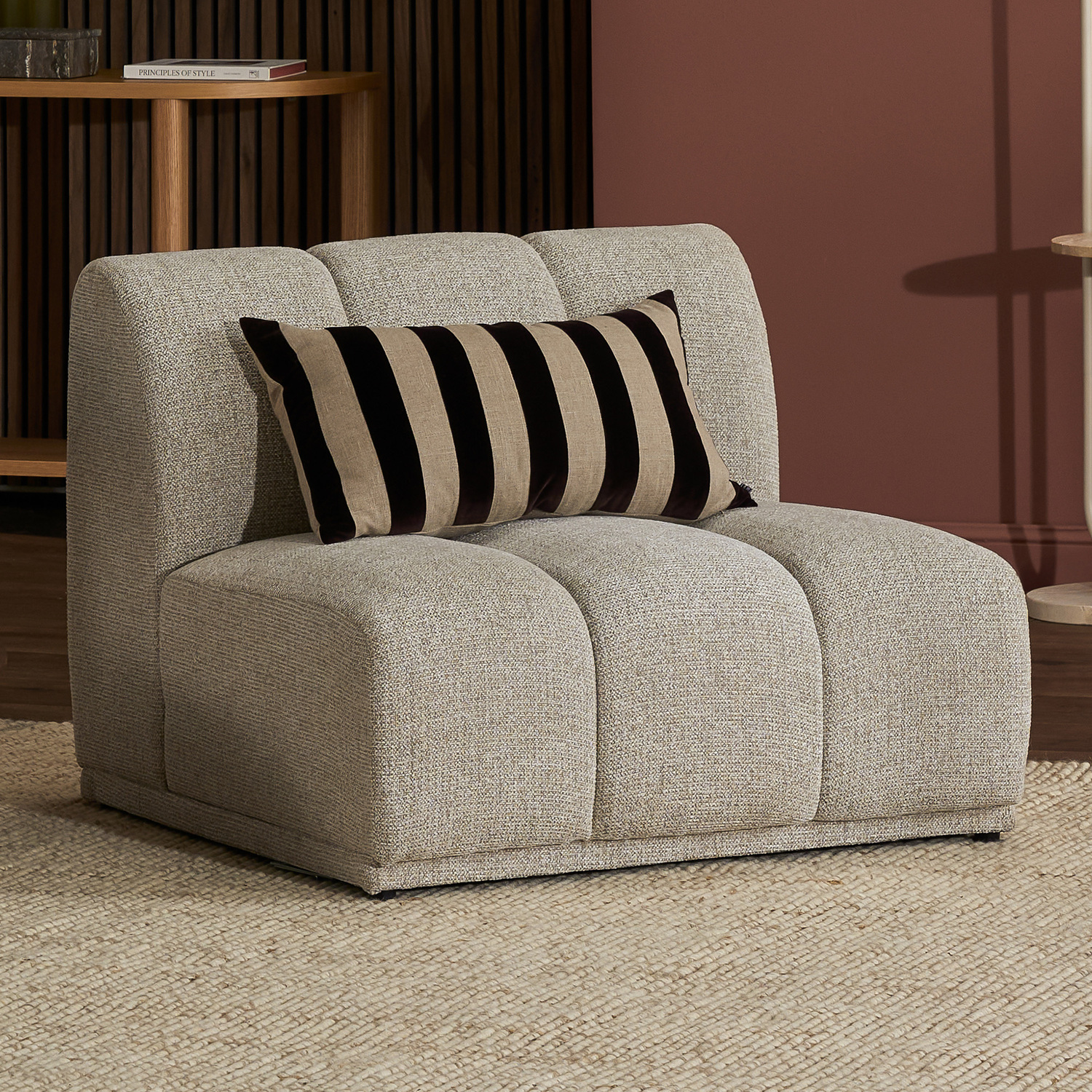 Arco Chenille Armless Chair
