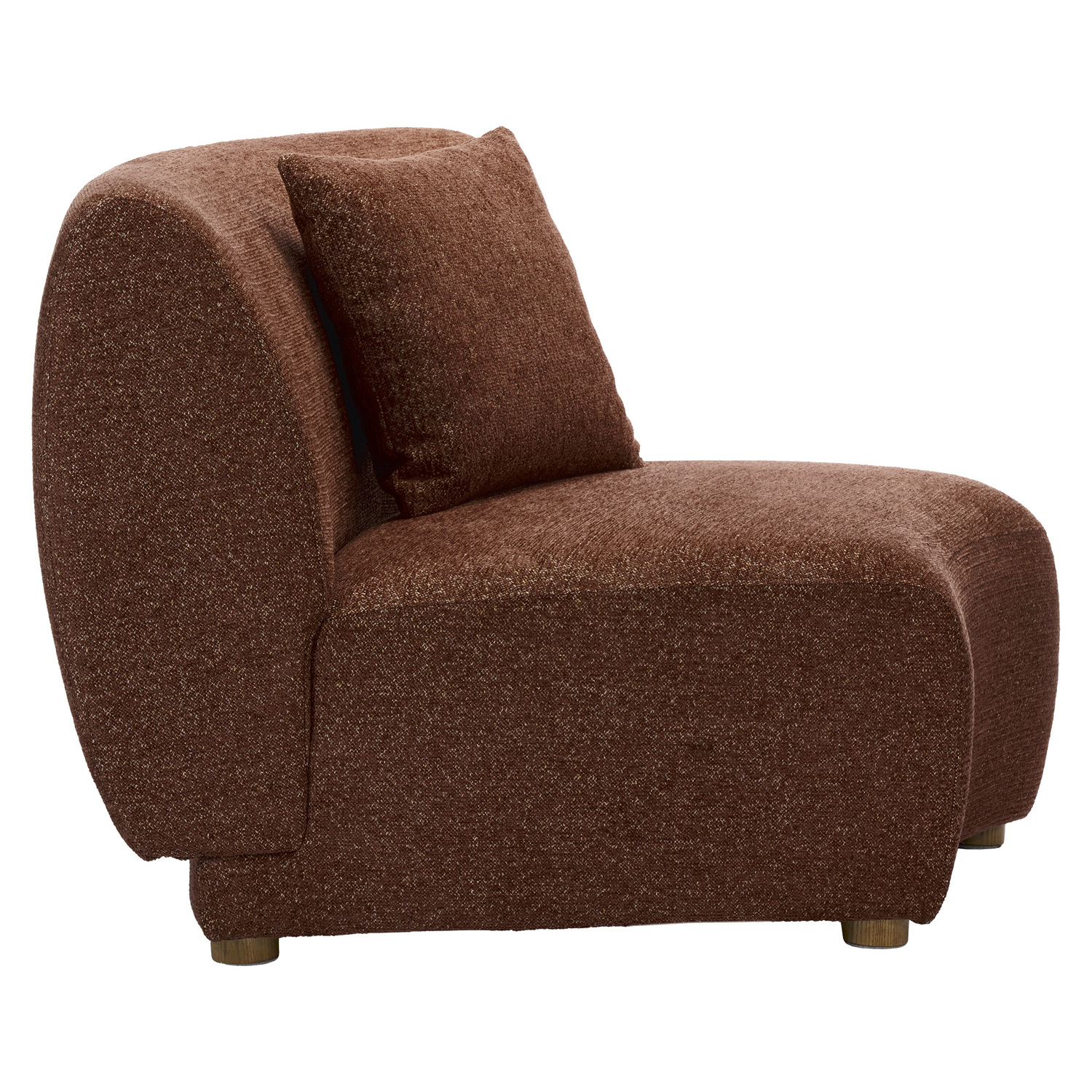 Cescent Wedge Chenille Armless Chair