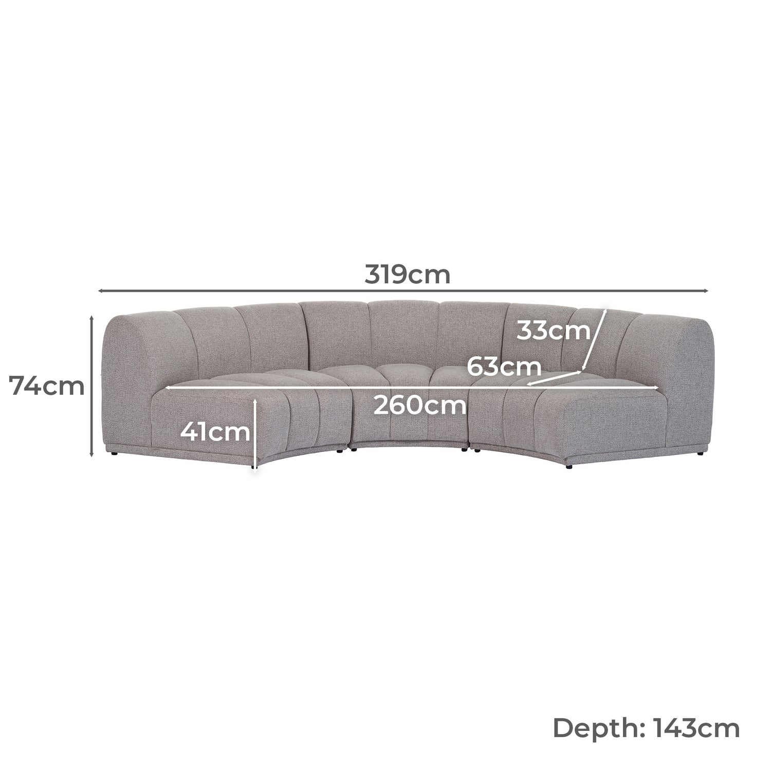 Arco Curved 4 Seater Modular Sofa