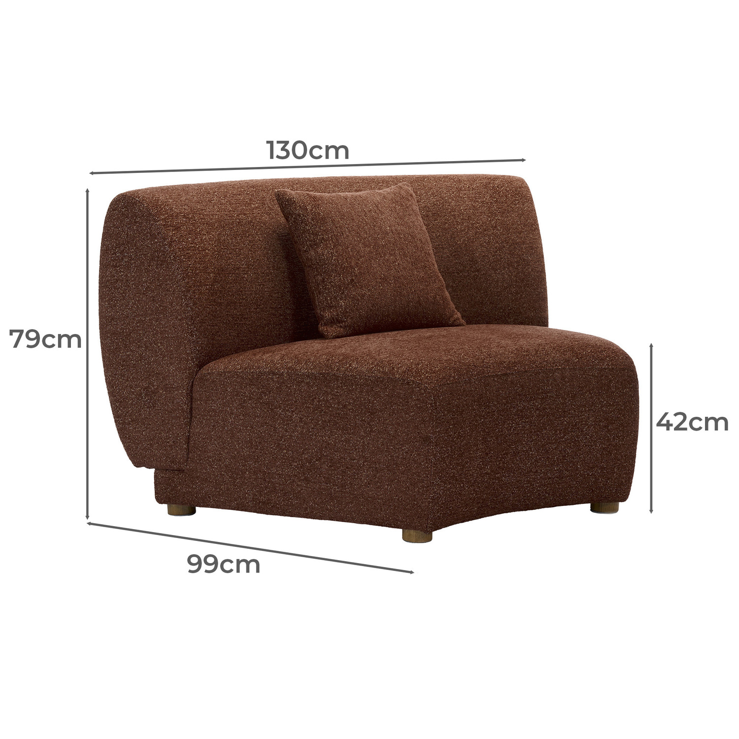 Cescent Wedge Armless Lounge Chair