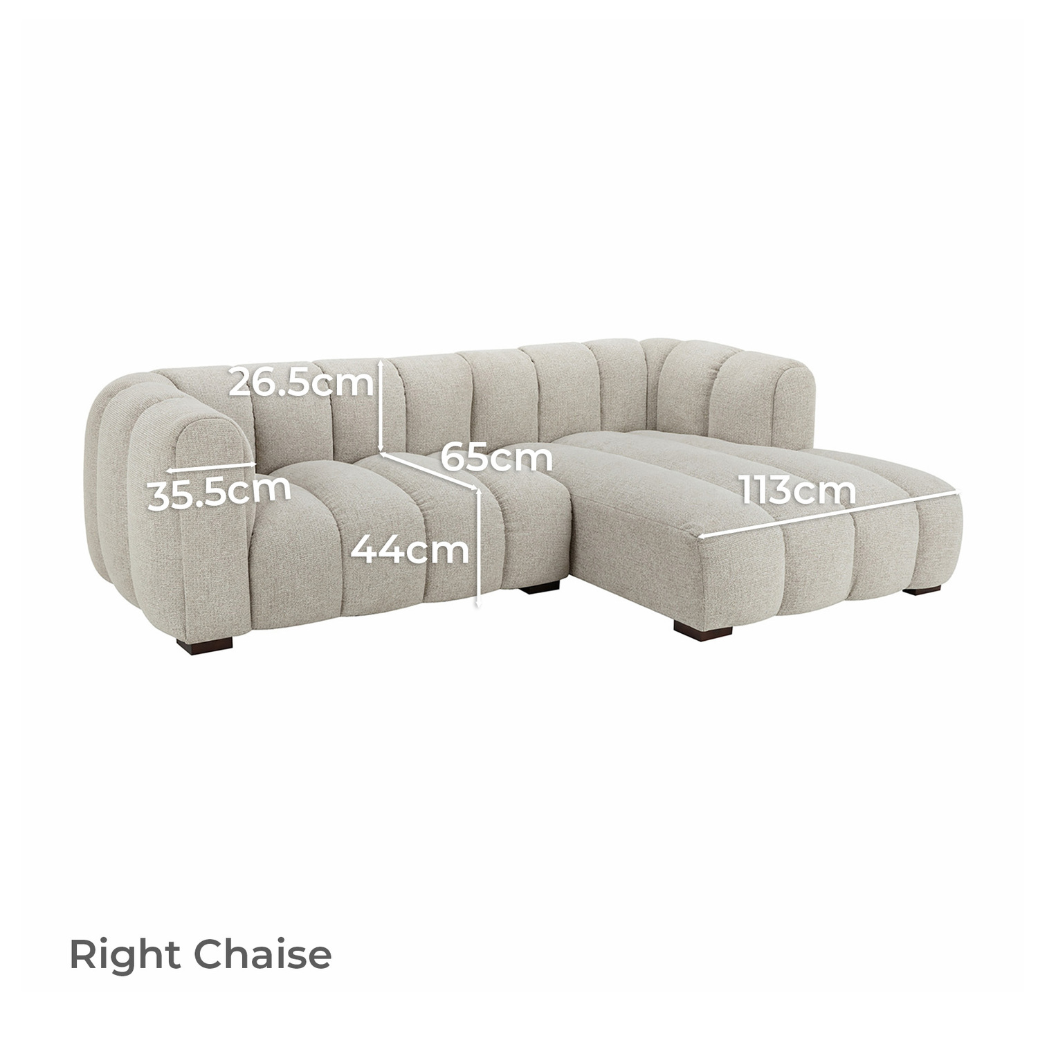 Nelson Premium 3 Seater Upholstered Sofa with Chaise