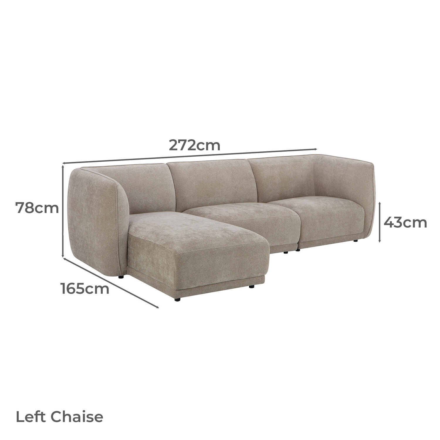 Vivian 4 Seater Sofa with Chaise
