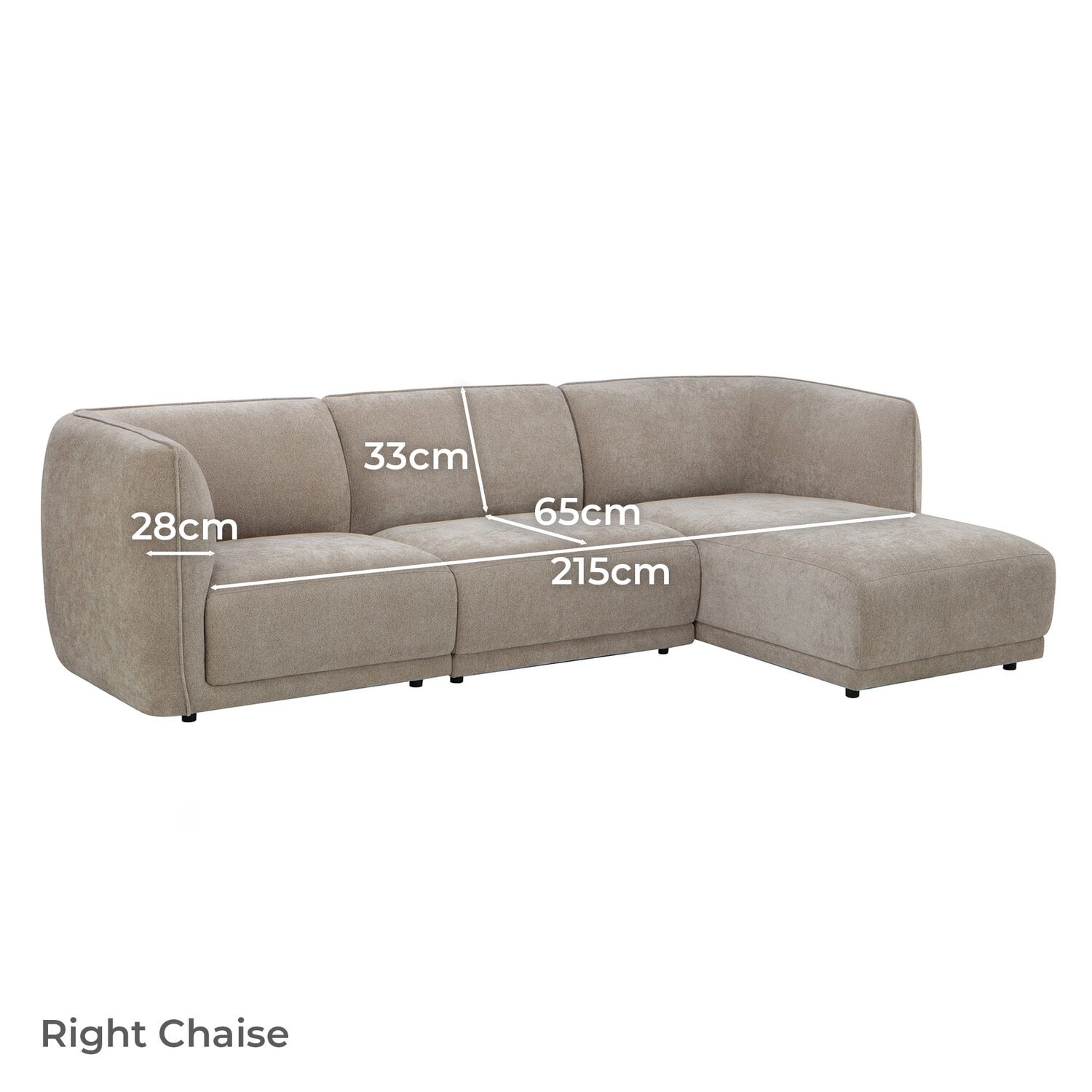 Vivian 4 Seater Sofa with Chaise