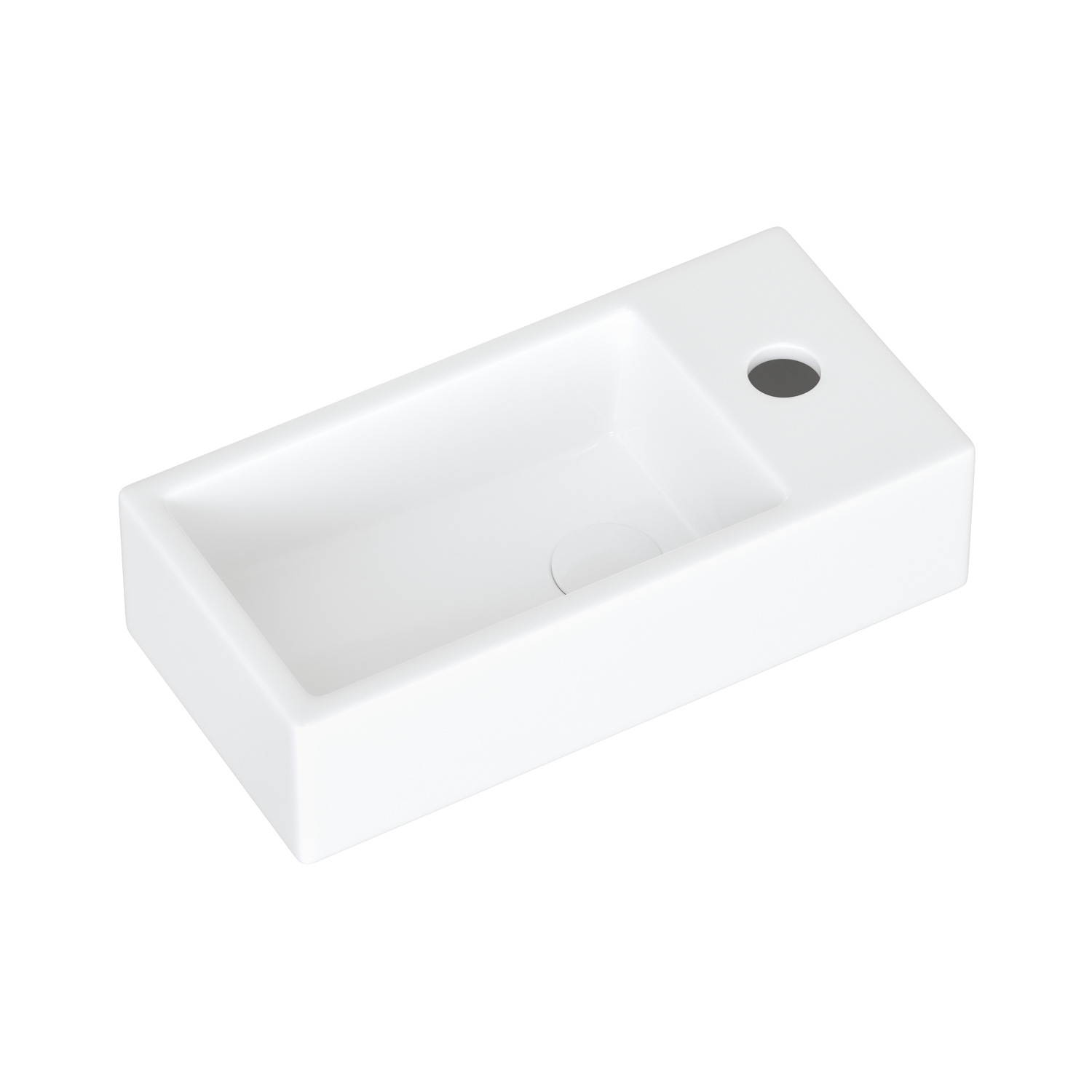 Sabina 405mm Gloss White Left Bowl Wall Hung Basin