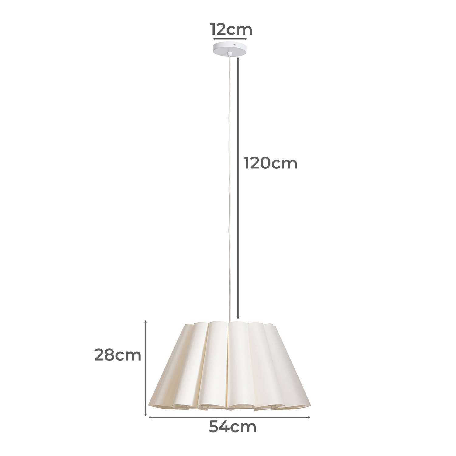 Clem White Scalloped Pendant Light