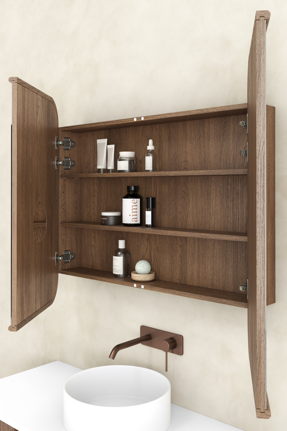 Bronte 900mm Rectangular Mirrored Shaving Cabinet
