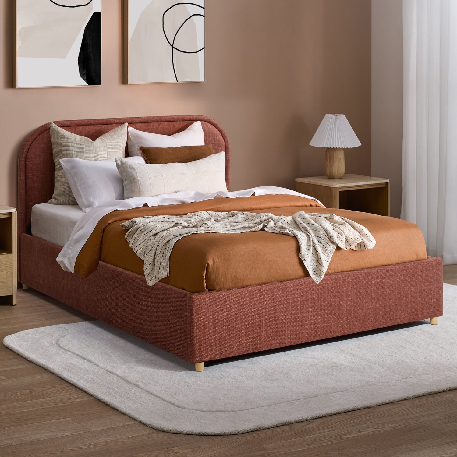 Elba Upholstered Gas Lift Storage Bed Frame