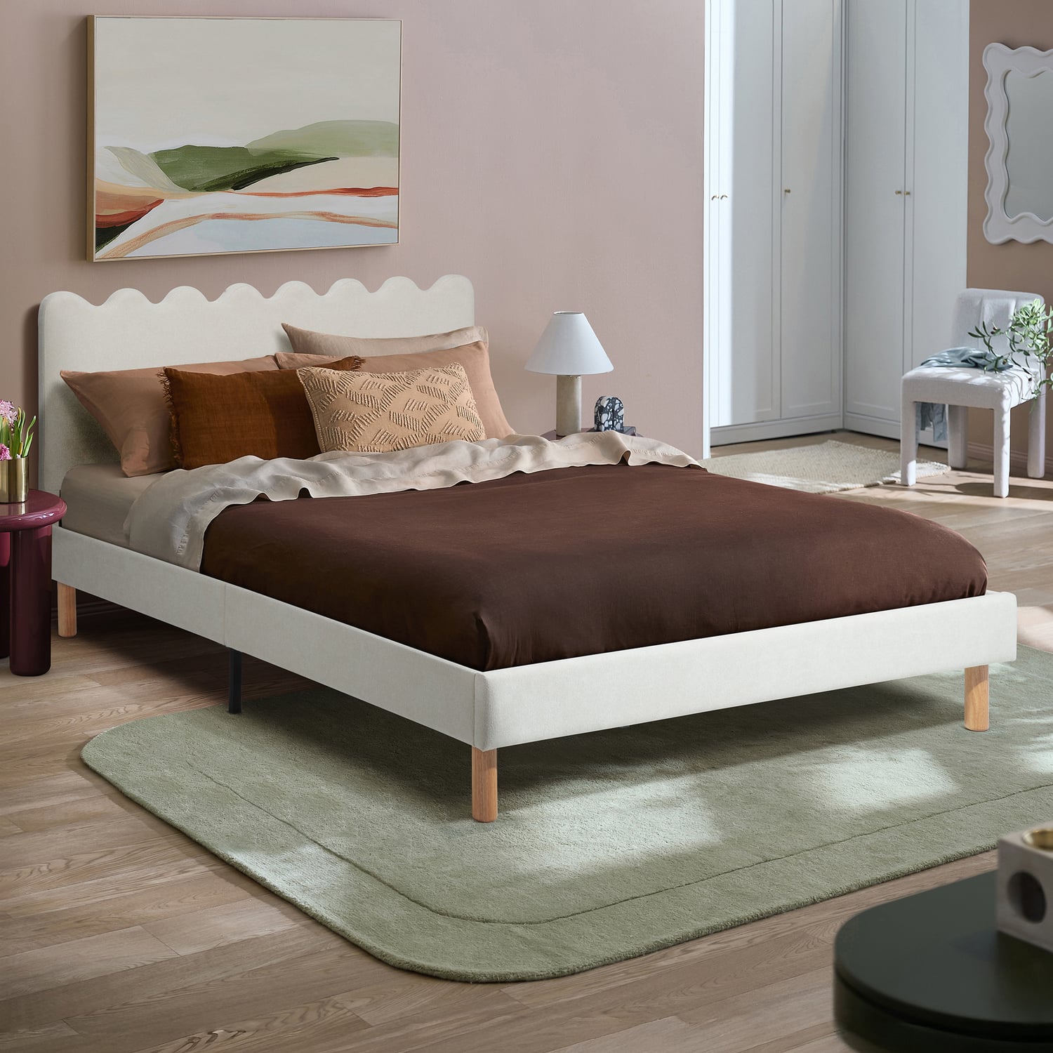 Ripple Chenille Bed Frame