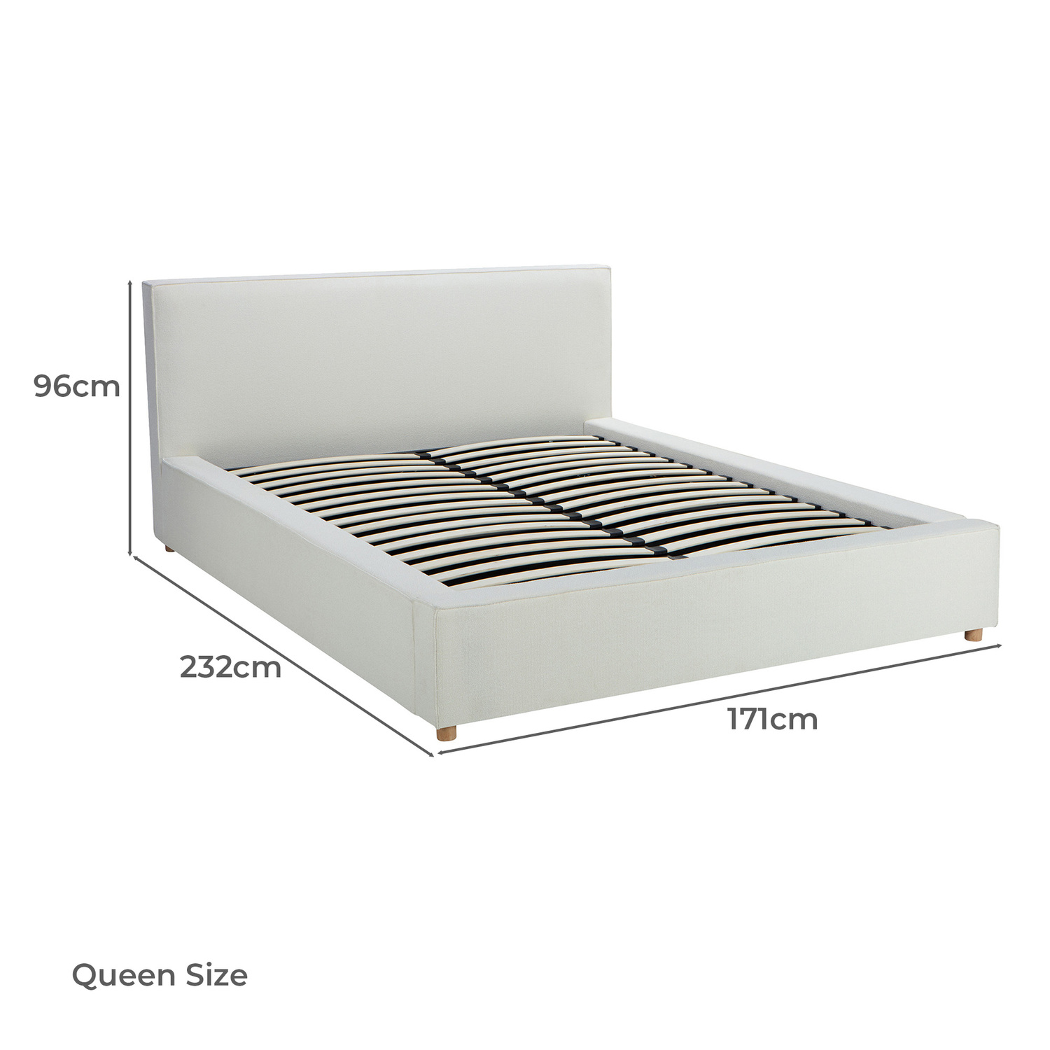 Hyde Boucle Gas Lift Queen Bed